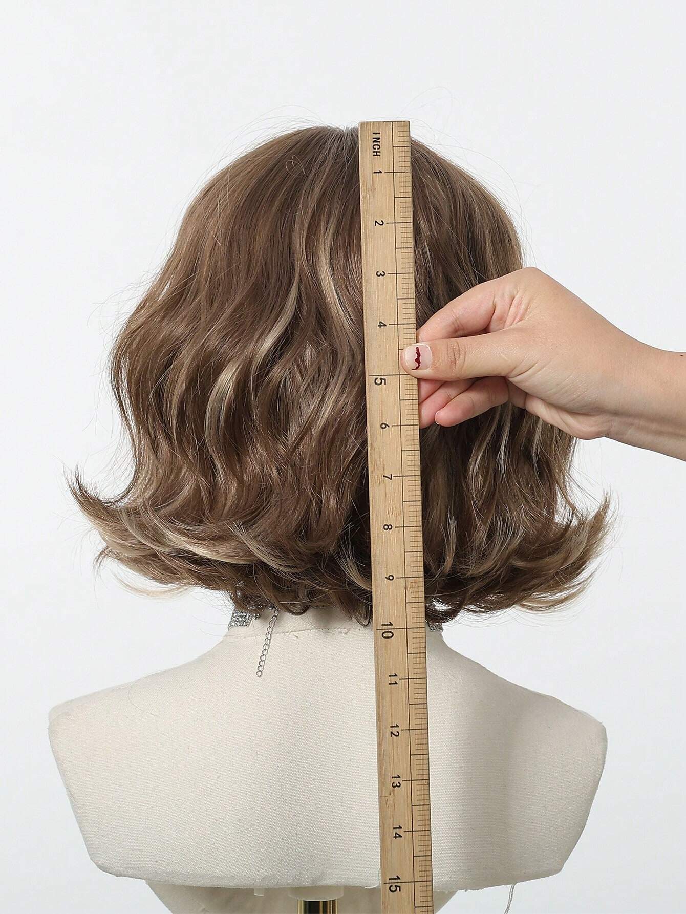 SHEIN Linen Brown Short Wavy Hair Synthetic Heat-Resistant Wig