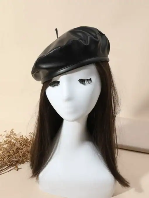 SHEIN Minimalist Solid Beret Vintage Casual