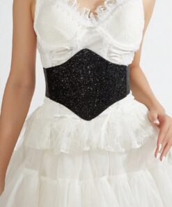 SHEIN Elegant Party Decorative Elastic Waist Buckle Corset
