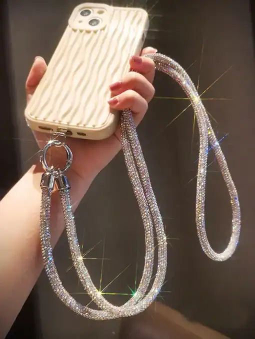 SHEIN Premium Luxury Fully Rhinestone Diagonal Chain Bracelet