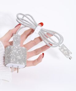 SHEIN Rhinestone Data Cable Protector & Charger Head Cover