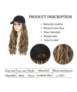 SHEIN Baseball Cap Wig Natural Wave Hair Extensions