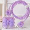 SHEIN Cute Purple Bow Decoration Data Cable