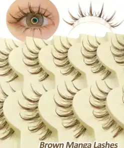 SHEIN Rikuaild 5 Pairs Manga Lashes Brown False Eyelashes