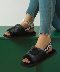 SHEIN Soft Bottom Plush Lined Slipper