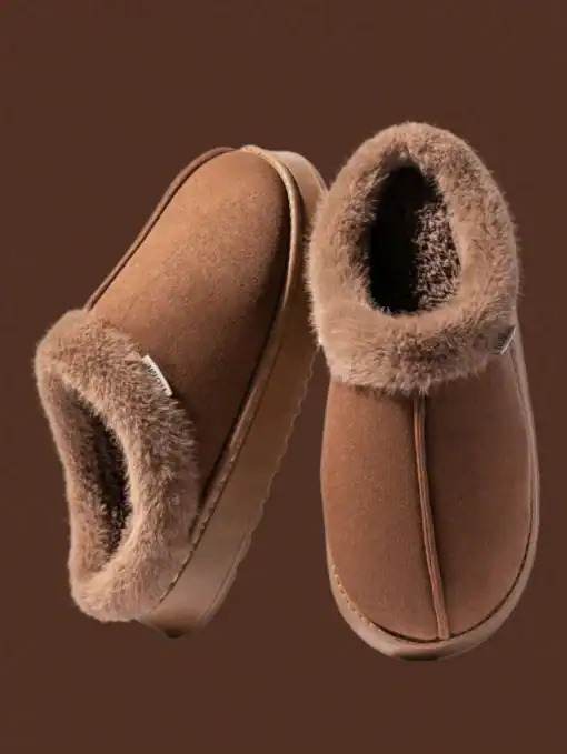 SHEIN Women's Autumn/Winter Plush Lined Thick Sole Slippers