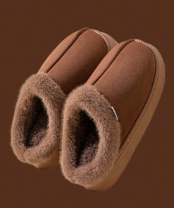 SHEIN Women's Autumn/Winter Plush Lined Thick Sole Slippers