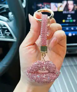1pc Cute Lips Shaped Zinc Alloy Keychain, Key Decor & Bag Charm Valentines Car Accessories School Goth Y2k