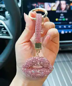 1pc Cute Lips Shaped Zinc Alloy Keychain, Key Decor & Bag Charm Valentines Car Accessories School Goth Y2k
