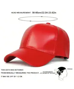 Alternative view of SHEIN 1pc Men's Solid Color PU Leather Adjustable Baseball Cap