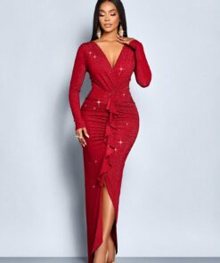 SHEIN SOLERSUN Autumn And Winter Women's Wear Elegant Maxi Dress