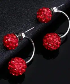 SHEIN Shamballa Rhinestone Disco Ball Stud Earrings