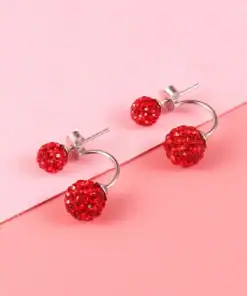 SHEIN Shamballa Rhinestone Disco Ball Stud Earrings