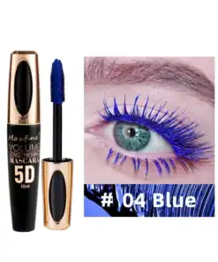 5D Silk Fiber Mascara Waterproof Thick Long-lasting Non-smearing Blue