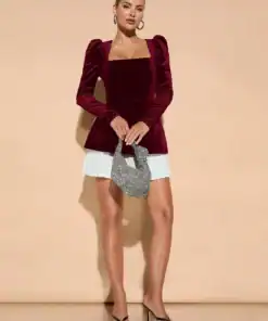 Alternative view of SHEIN  BAE Women's Autumn/Winter Puff Sleeve Long Sleeve Colorblock Pleated Romantic Elegant Cute Beach Resort Date Dress