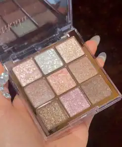 DIKALU 9-Color Eyeshadow Palette, Glitter Eye Shadow Powder