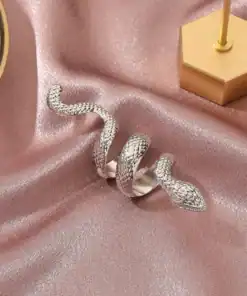Gothic Punk Exaggerated Coiled Snake Ring Suitable For Women's Daily Wear