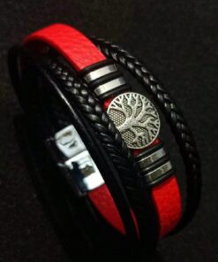 Alternative view of SHEIN Leather Men Bracelet With Life Tree, Viking Pattern