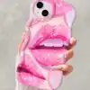 SHEIN Luminous Wavy Sexy Lips Phone Case