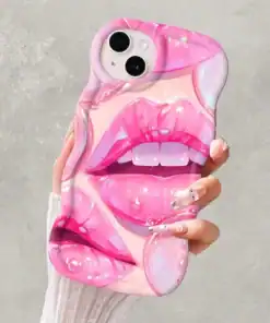 SHEIN Luminous Wavy Sexy Lips Phone Case