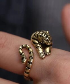SHEIN Personality Vintage Ring Men's Creativity Tiger Head Ring