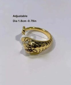SHEIN Personality Vintage Ring Men's Creativity Tiger Head Ring