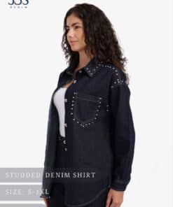 Studded denim shirt