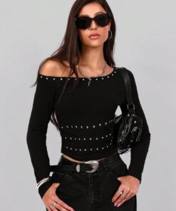 Women's Asymmetric Punk Sexy One Shoulder Exposed Shoulder Top