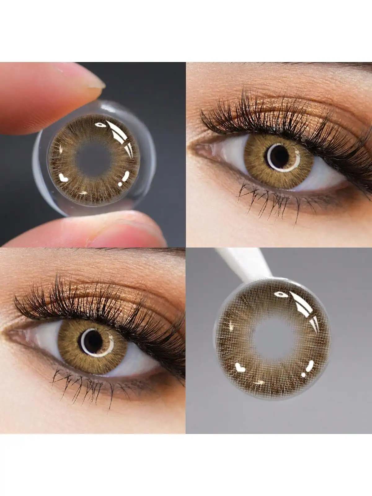 SHEIN 1 Pair Colored Contact Lenses, Including Brown, Gray